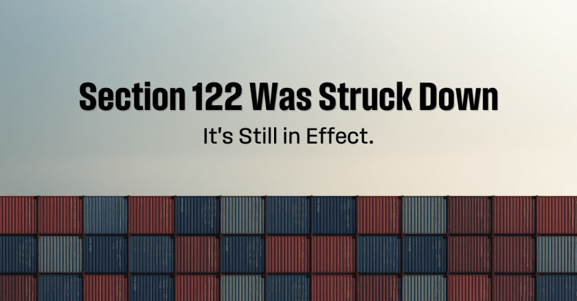 Section 122 was struck down but is still in effect.